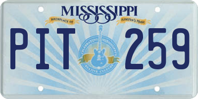 MS license plate PIT259