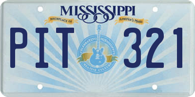 MS license plate PIT321