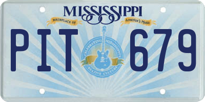 MS license plate PIT679