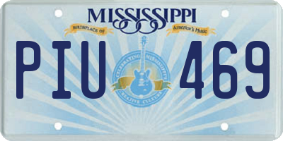 MS license plate PIU469