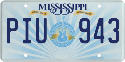 MS license plate PIU943