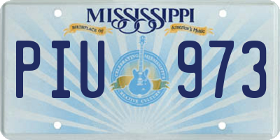 MS license plate PIU973