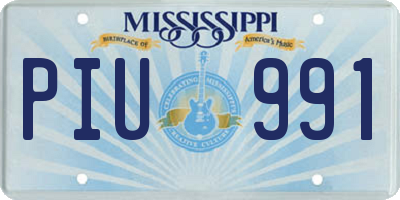 MS license plate PIU991