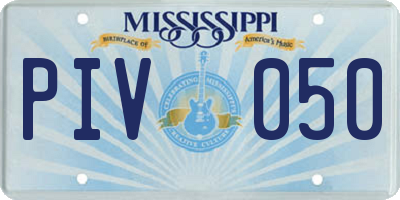 MS license plate PIV050