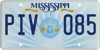 MS license plate PIV085