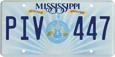 MS license plate PIV447