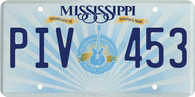 MS license plate PIV453
