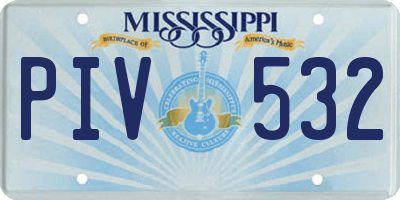 MS license plate PIV532