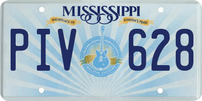 MS license plate PIV628