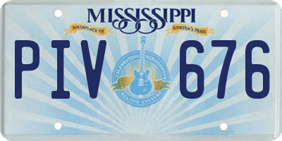MS license plate PIV676