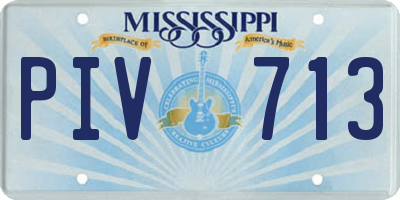 MS license plate PIV713