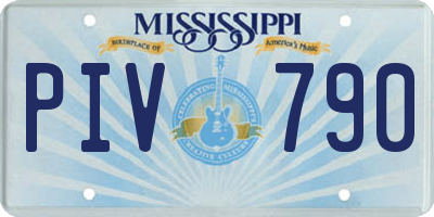MS license plate PIV790