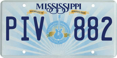 MS license plate PIV882