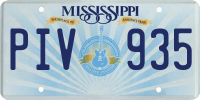 MS license plate PIV935