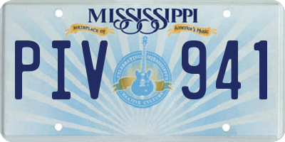 MS license plate PIV941
