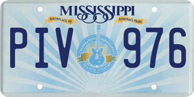 MS license plate PIV976