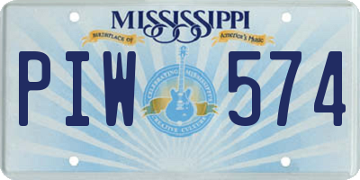 MS license plate PIW574