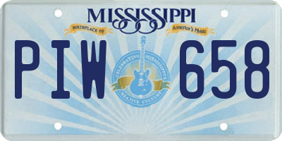 MS license plate PIW658