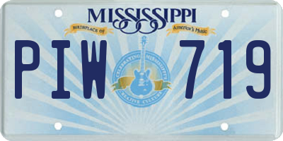 MS license plate PIW719