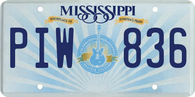 MS license plate PIW836
