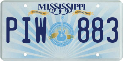 MS license plate PIW883
