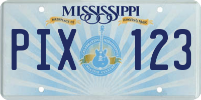 MS license plate PIX123