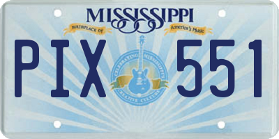 MS license plate PIX551