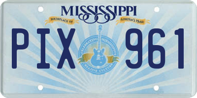 MS license plate PIX961
