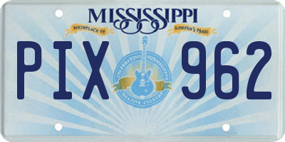 MS license plate PIX962