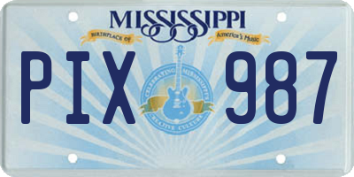 MS license plate PIX987