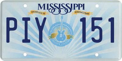MS license plate PIY151