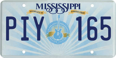 MS license plate PIY165