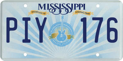 MS license plate PIY176