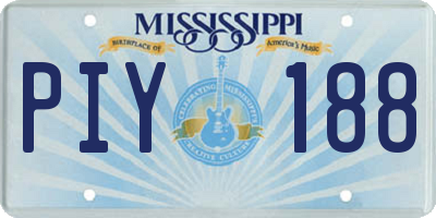 MS license plate PIY188