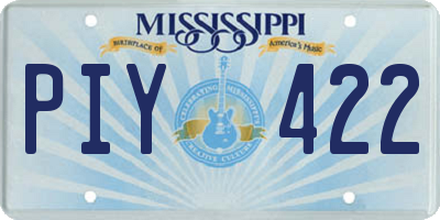 MS license plate PIY422