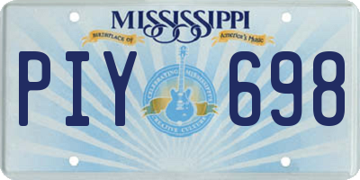 MS license plate PIY698