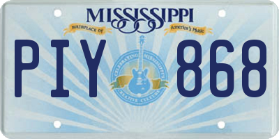 MS license plate PIY868