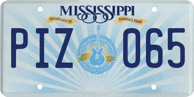 MS license plate PIZ065
