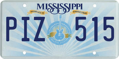 MS license plate PIZ515