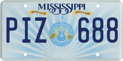MS license plate PIZ688