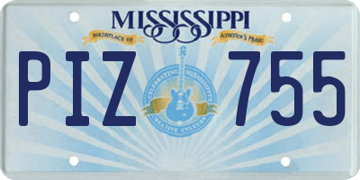 MS license plate PIZ755