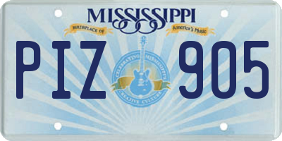 MS license plate PIZ905
