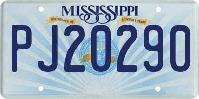 MS license plate PJ20290