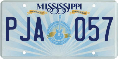 MS license plate PJA057
