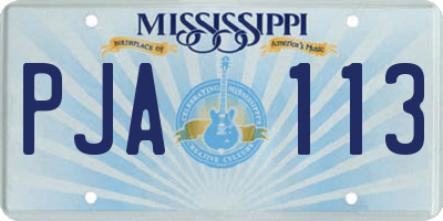 MS license plate PJA113