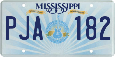 MS license plate PJA182