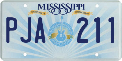 MS license plate PJA211
