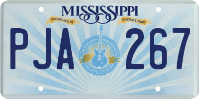 MS license plate PJA267