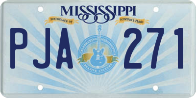 MS license plate PJA271