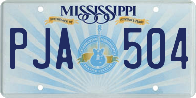 MS license plate PJA504